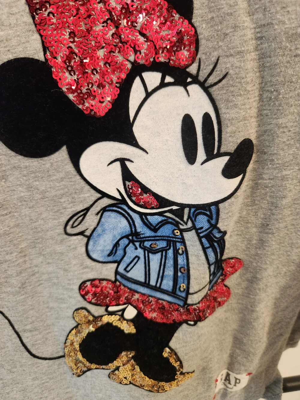 GAP Girls' Limited Ed Minnie Mouse Sequin Long-Sleeve Top